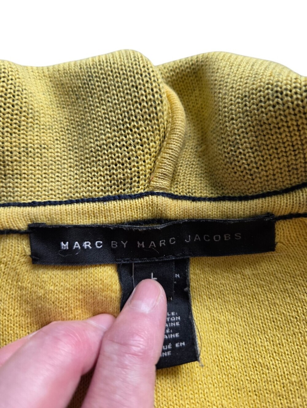 Marc by Marc Jacobs Hoodie Men Large Navy Wool Blend Full Zip - Picture 5 of 12